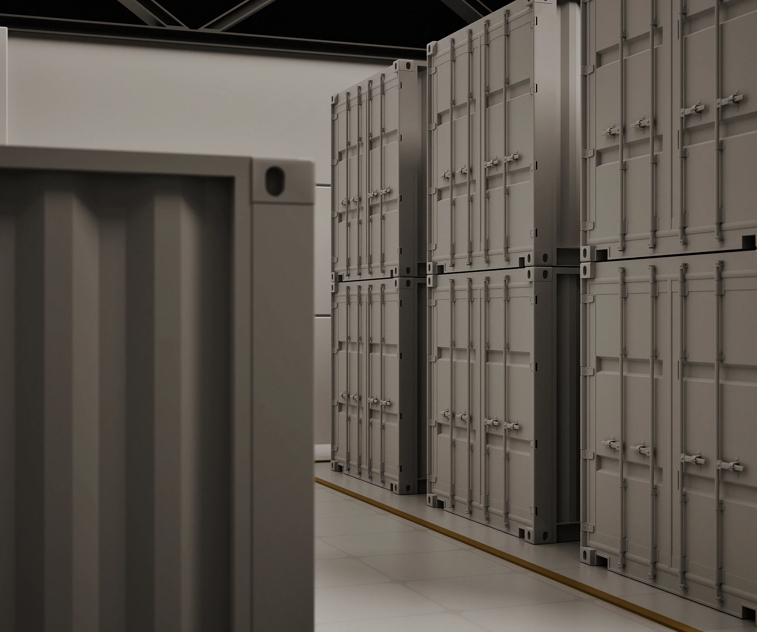 3d render of an office lobby