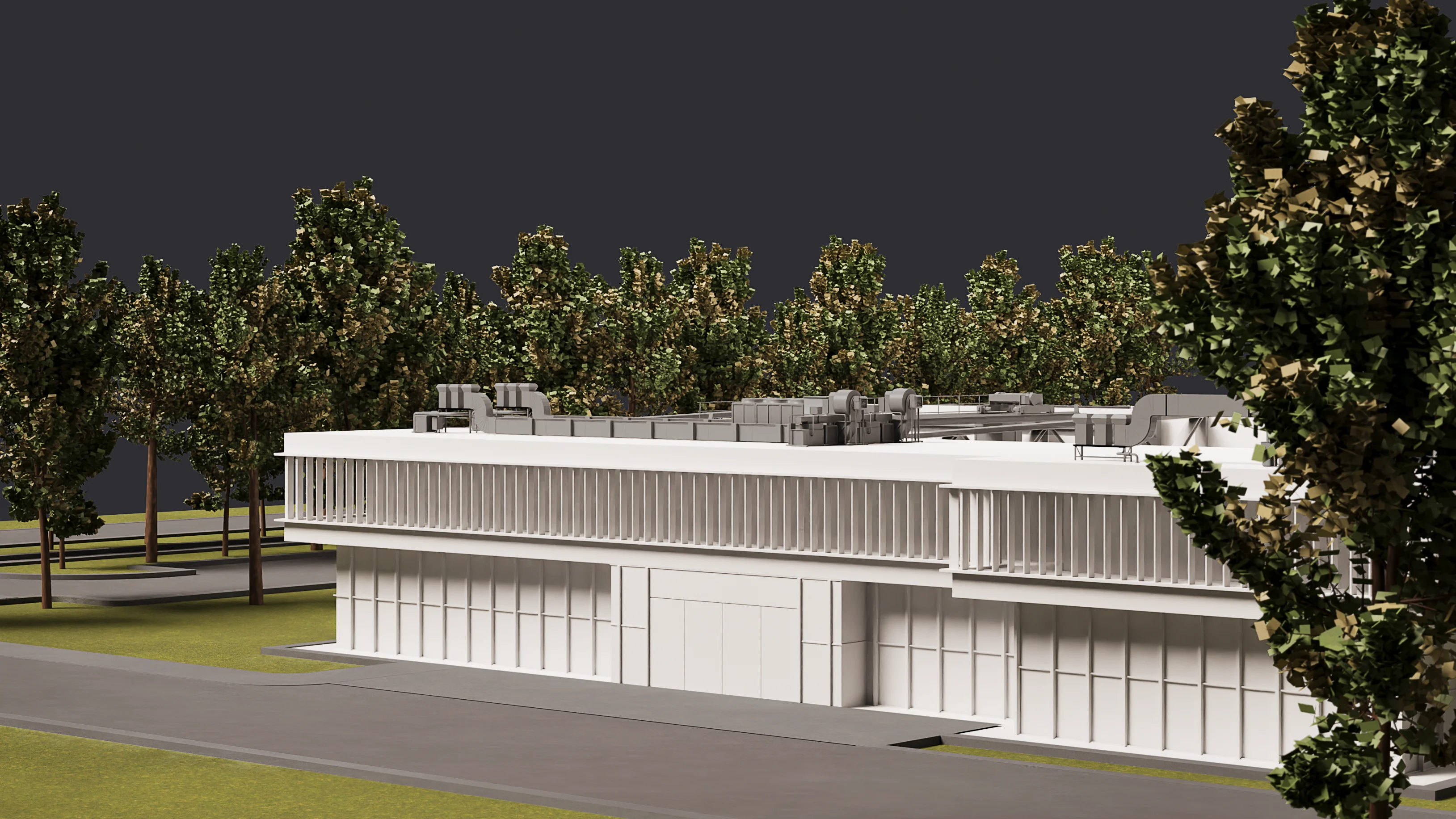 3d render of an office lobby