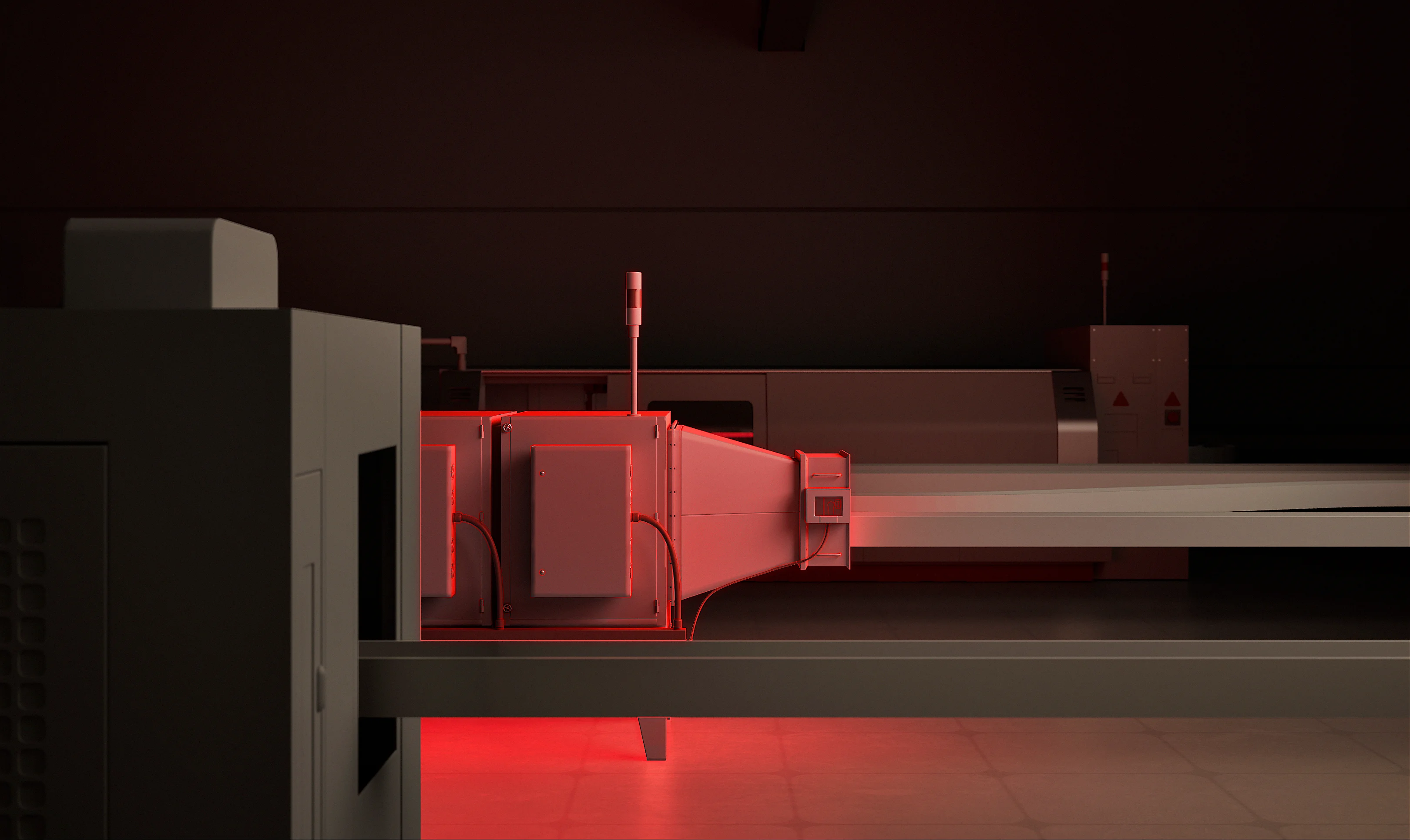 3d render of an office lobby